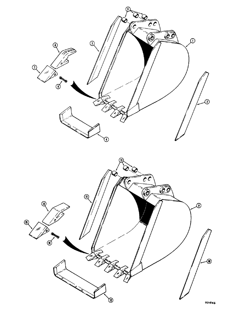 Схема запчастей Case 780 - (524) - BACKHOE BUCKETS, 30" (762 MM) TRENCHING BUCKET (09) - CHASSIS/ATTACHMENTS