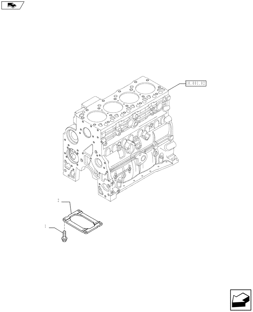 Схема запчастей Case F4HFE613X A003 - (10.001.03) - CRANKCASE (10) - ENGINE