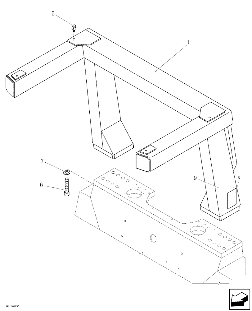 Схема запчастей Case SV208 - (12-021-00[01]) - ROPS FRAME (09) - CHASSIS