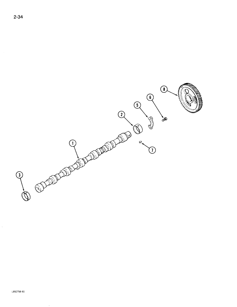 Схема запчастей Case 780D - (2-34) - CAMSHAFT, 6T-590 ENGINE (02) - ENGINE