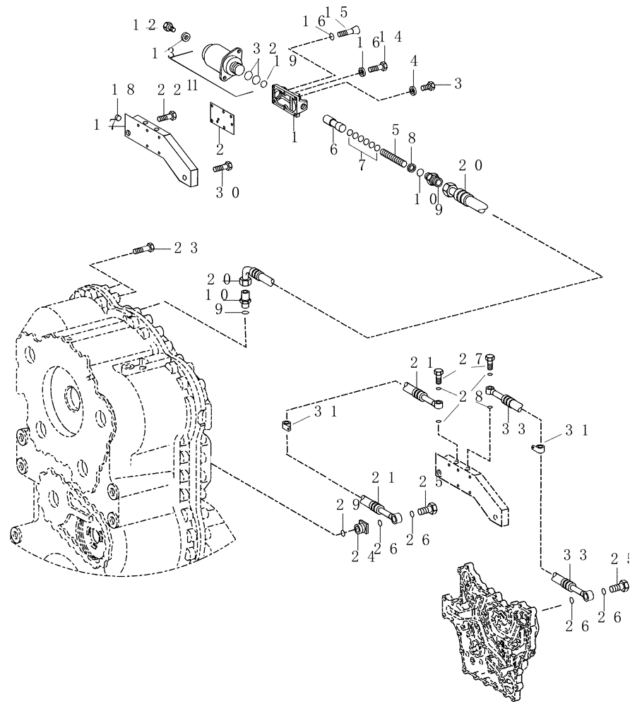 Схема запчастей Case 325 - (1.211/1[21A]) - TRANSMISSION - COMPONENTS - RETARDER OPTION (03) - Converter / Transmission