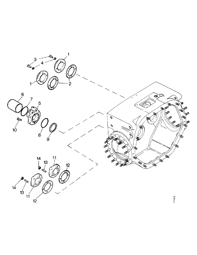 Схема запчастей Case 850 - (B04-1) - TRANSMISSION HOUSING REAR COVERS (03) - TRANSMISSION