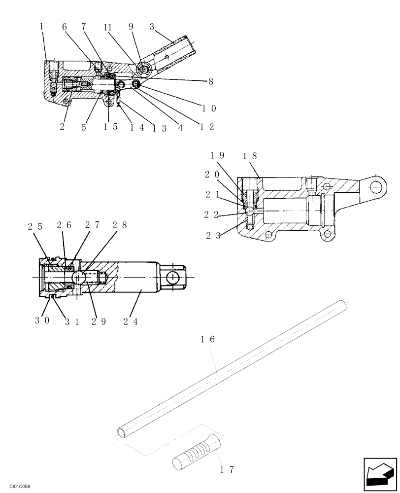 Схема запчастей Case SV216 - (10-021-00[01]) - HAND PUMP - OPERATORS COMPARTMENT MANUAL TILTING (08) - HYDRAULICS