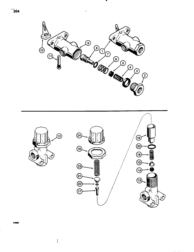 Схема запчастей Case 780B - (204) - BRAKE SYSTEM, L12630 CLUTCH CUTOUT VALVE, L13530 PRESSURE PROTECTION VALVE (07) - BRAKES