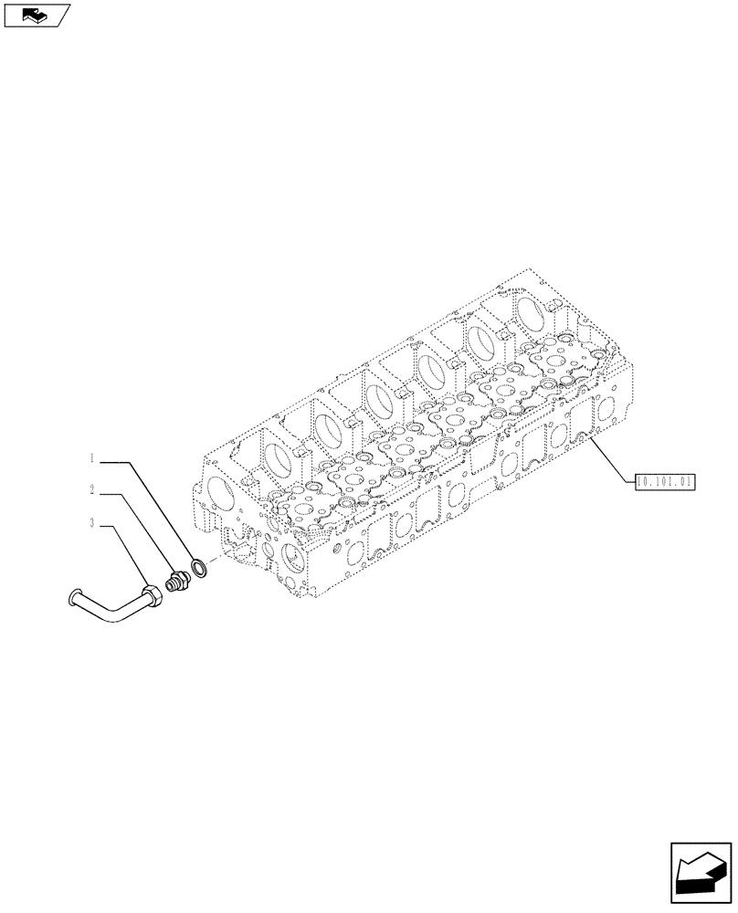 Схема запчастей Case F2CFE614B A003 - (10.402.01[02]) - BLEEDER TUBING - ENGINE COOLING SYSTEM (10) - ENGINE