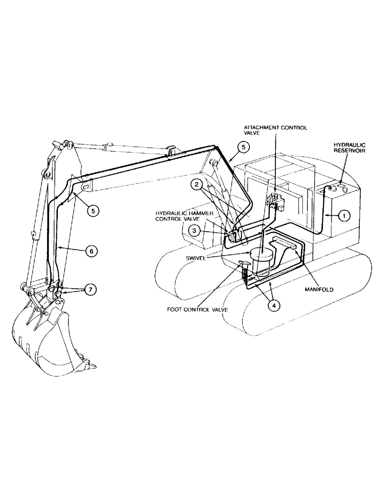 Схема запчастей Case 888 - (1-018) - PICTORIAL INDEX, HYDRAULIC HAMMER CIRCUIT (00) - PICTORIAL INDEX