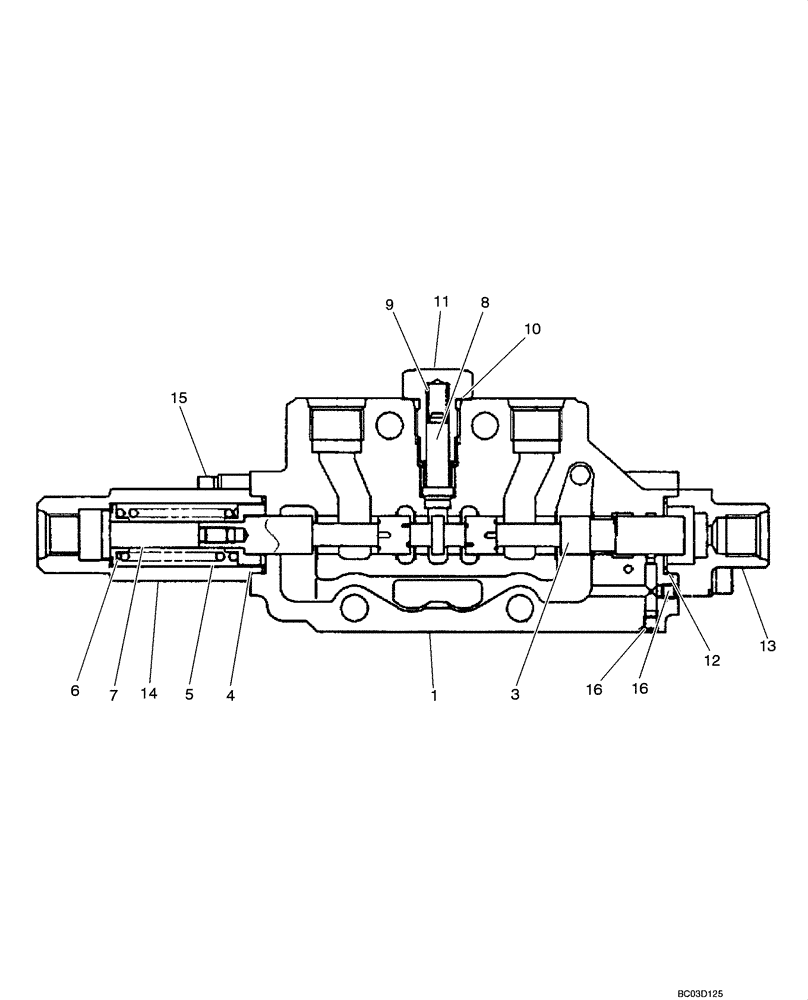 Схема запчастей Case CX36 - (08-58[00]) - VALVE ASSY - TRAVEL CONTROL LEFT HAND (CX36 ASN PX11 - 08901) (08) - HYDRAULICS