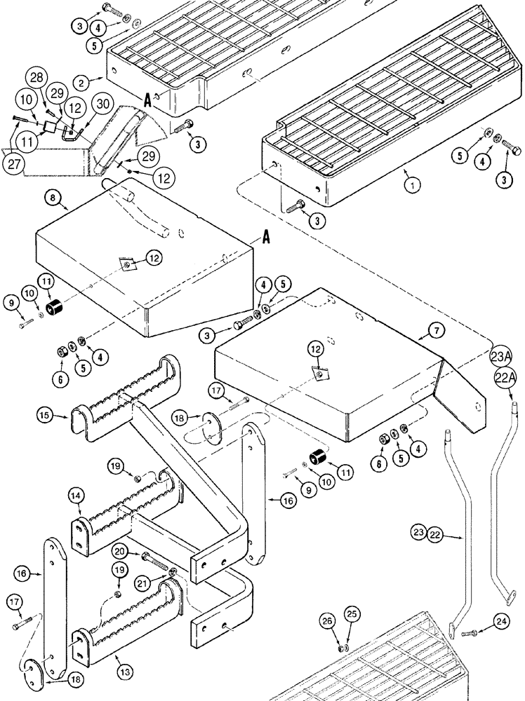 Схема запчастей Case 721C - (09-22) - FENDERS, REAR - STEPS (09) - CHASSIS