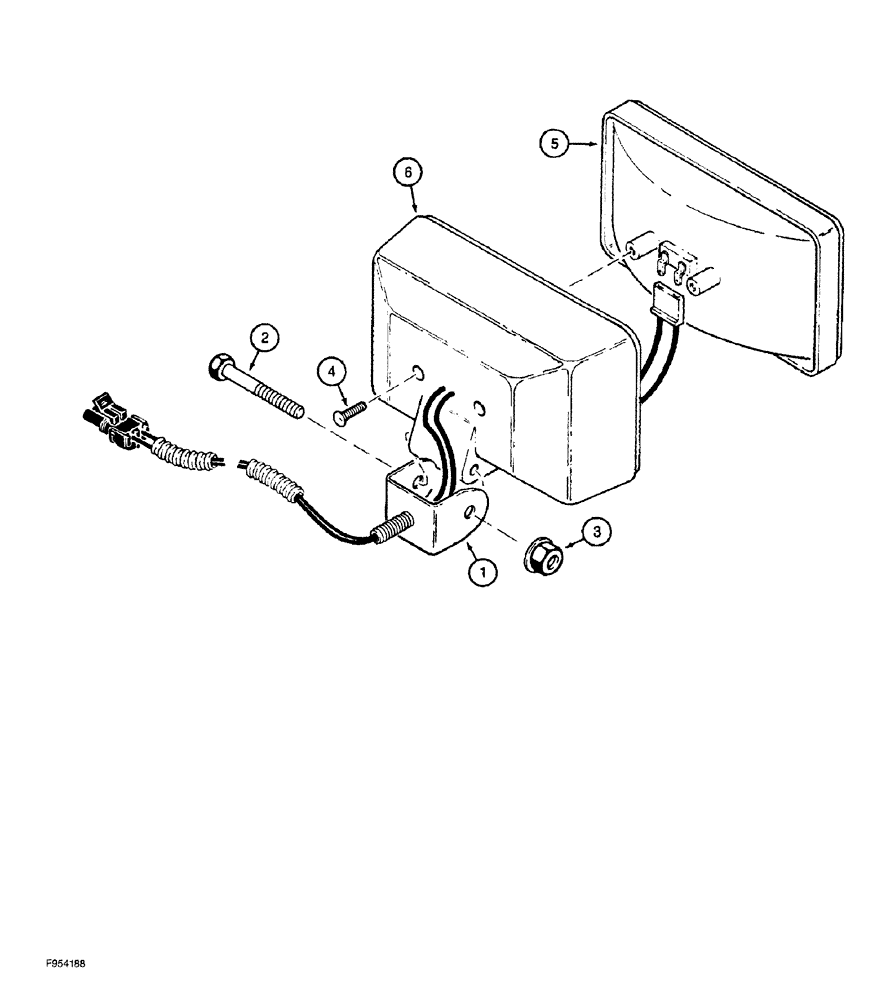 Схема запчастей Case 1150G - (4-022) - LAMP ASSEMBLY, MODELS WITH ROPS CANOPY OR CAB (06) - ELECTRICAL SYSTEMS