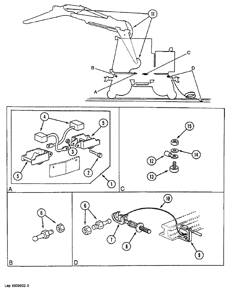 Схема запчастей Case 688B - (28) - FAIL-SAFE DEVICE (06) - ELECTRICAL SYSTEMS