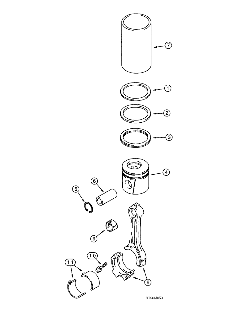 Схема запчастей Case 40XT - (02-19) - PISTONS - CONNECTING RODS (02) - ENGINE