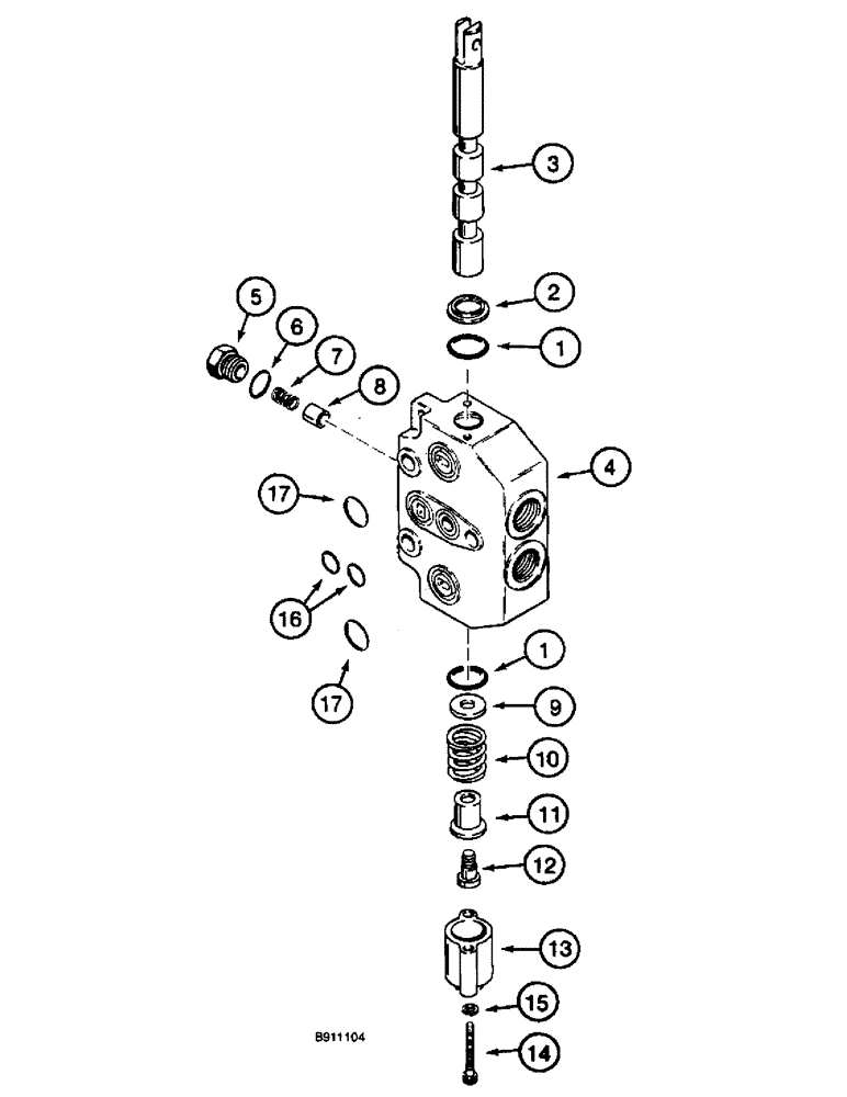 Схема запчастей Case 660 - (8-024) - ATTACHMENT CONTROL VALVE - H674409, REAR STEERING AND ATTACHMENT LIFT SECTIONS (08) - HYDRAULICS