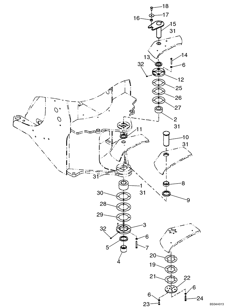 Схема запчастей Case 521D - (09-12C) - CHASSIS - REAR PIVOT BSN JEE0140243 (09) - CHASSIS