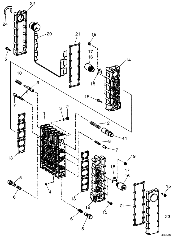 Схема запчастей Case 721D - (06-17) - TRANSMISSION - VALVE, CONTROL (06) - POWER TRAIN