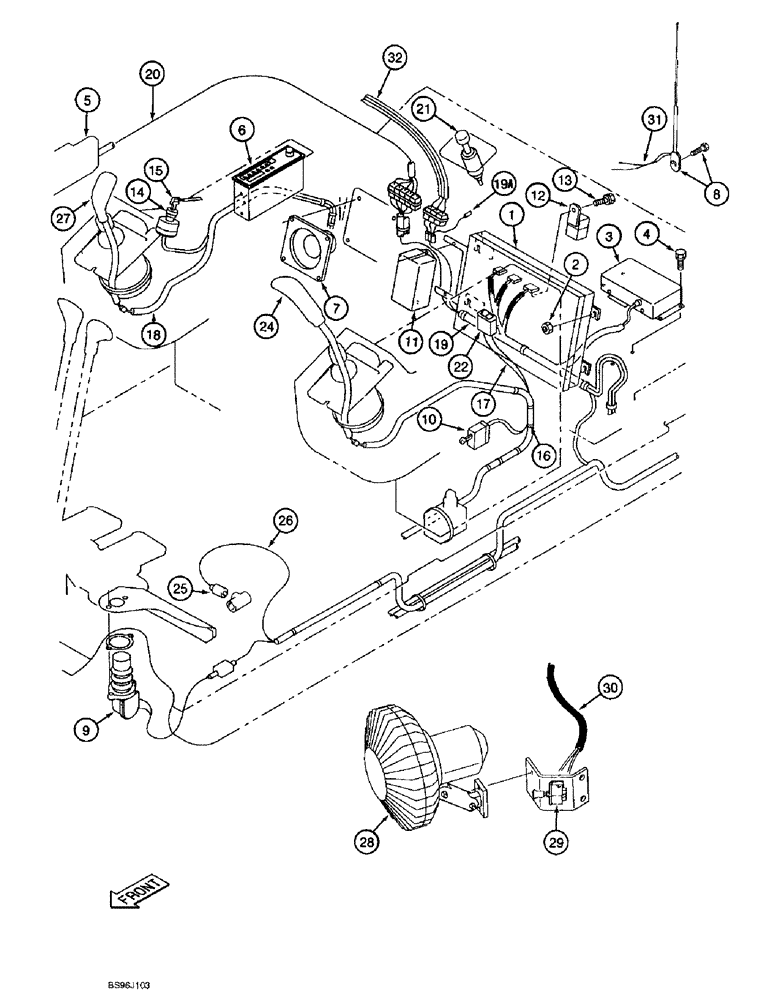 Схема запчастей Case 9060B - (4-07A) - ELECTRICAL PARTS IN CAB (04) - ELECTRICAL SYSTEMS