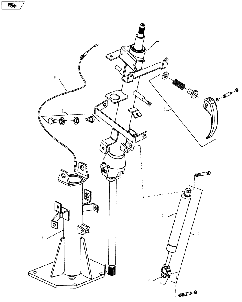 Схема запчастей Case 621F - (41.101.01[04]) - CAB/CANOPY STEERING COLUMN (41) - STEERING