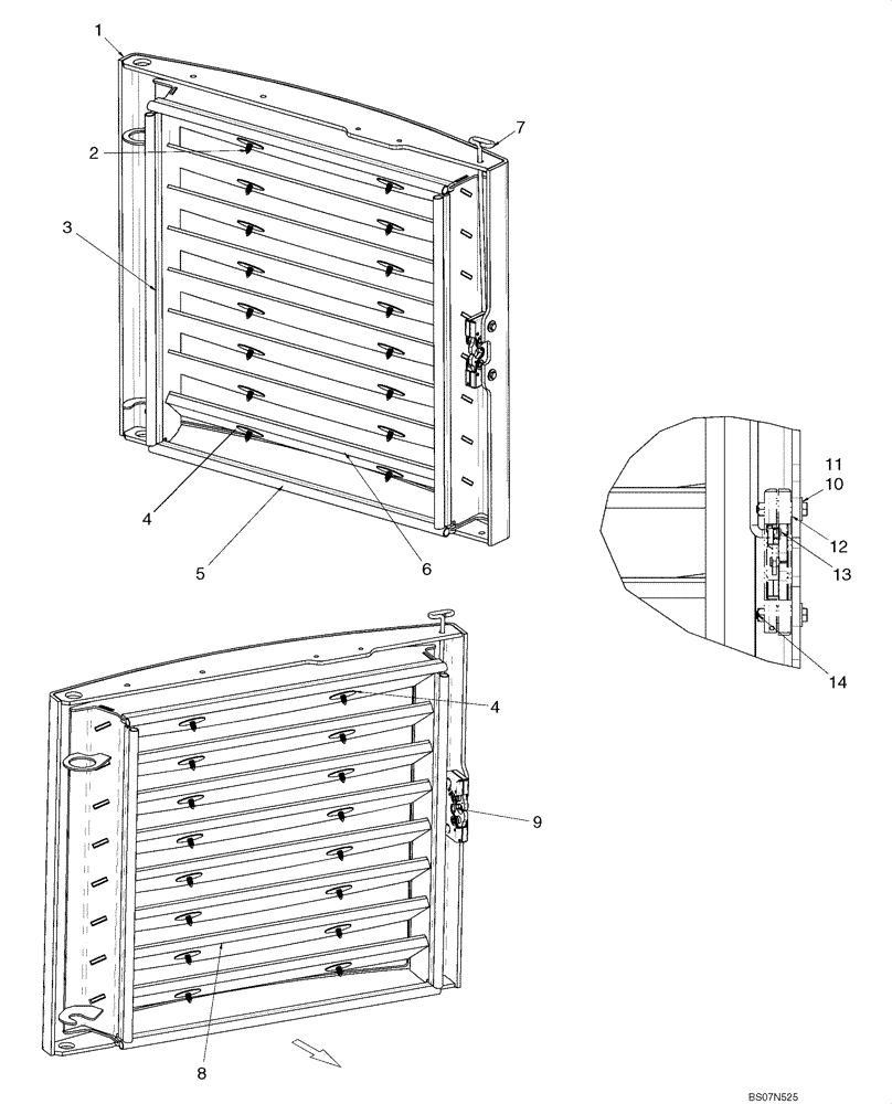 Схема запчастей Case 445CT - (09-57) - REAR DOOR (EUROPE) (09) - CHASSIS