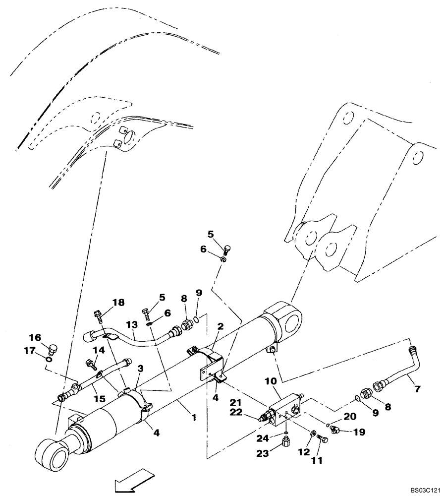 Схема запчастей Case CX75SR - (08-16) - HYDRAULICS - STANDARD BOOM CYLINDER LINE, MODELS WITH LOAD HOLD (08) - HYDRAULICS