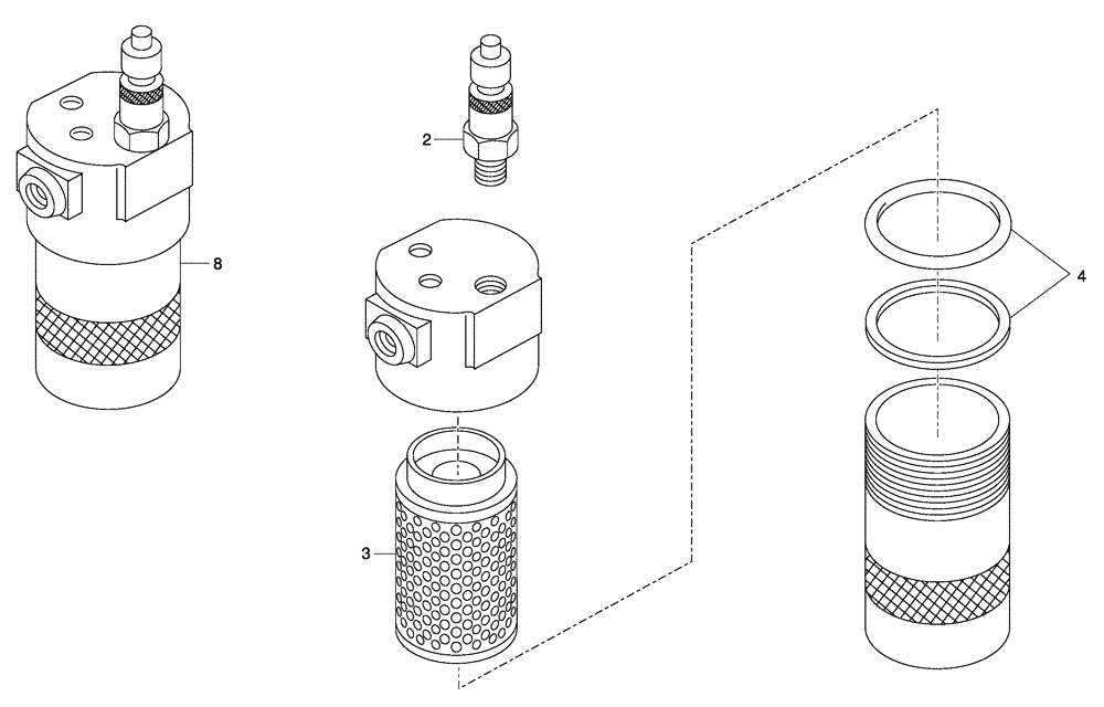 Схема запчастей Case 330 - (47D00000004[01]) - BRAKE SYSTEM - HYDRAULIC OIL FILTER (89500401670) (09) - Implement / Hydraulics / Frame / Brakes