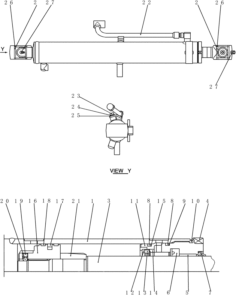 Схема запчастей Case CX31B - (HC600-01[1]) - CYLINDER ASSY, BOOM (00) - GENERAL & PICTORIAL INDEX