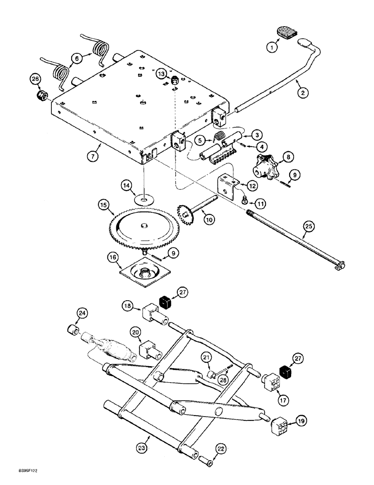 Схема запчастей Case 621B - (9-048) - SUSPENSION SEATS, BLACK (09) - CHASSIS/ATTACHMENTS