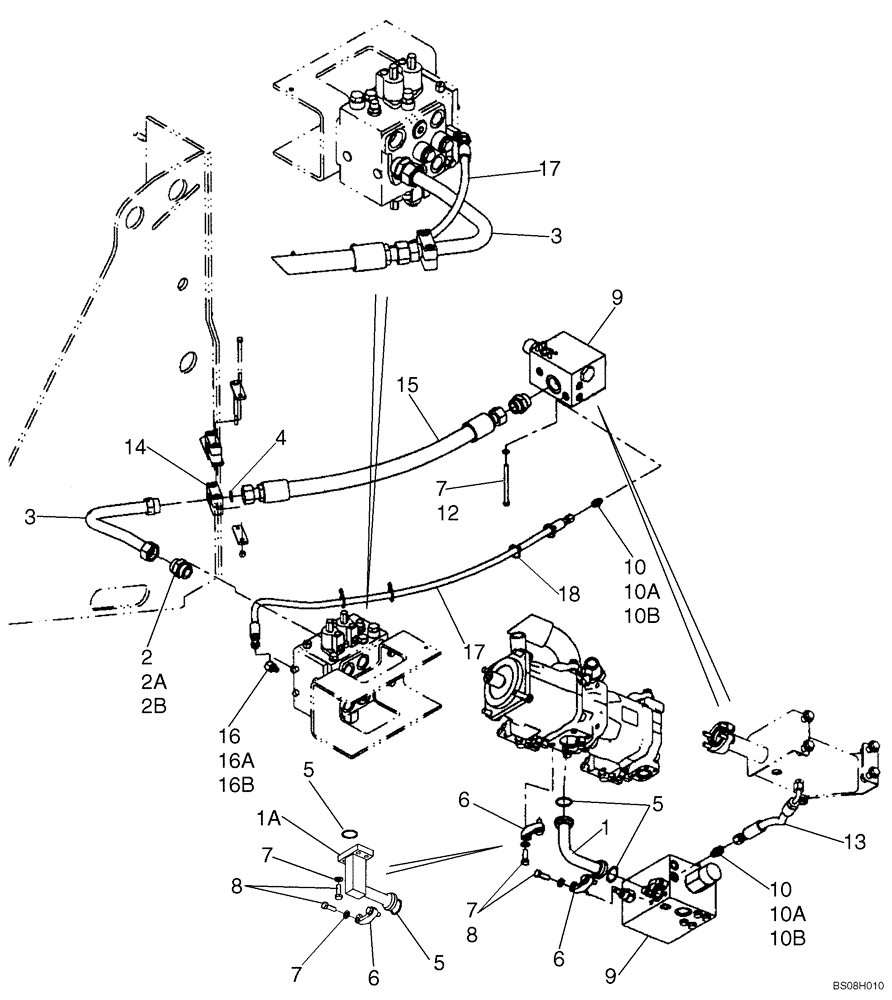 Схема запчастей Case 721E - (08-05) - HYDRAULICS - PUMP/PRIORITY VALVE (08) - HYDRAULICS