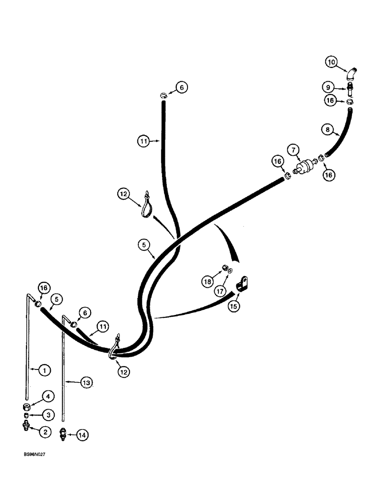 Схема запчастей Case 721B - (3-05C) - FUEL LINES AND IN-LINE FUEL FILTER, P.I.N. JEE0053200 & AFTER (03) - FUEL SYSTEM