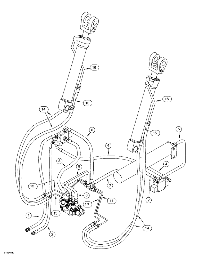 Схема запчастей Case 721B - (1-34) - PICTORIAL INDEX, RIDE CONTROL HYDRAULIC CIRCUIT, Z-BAR OR XT LOADER (00) - PICTORIAL INDEX