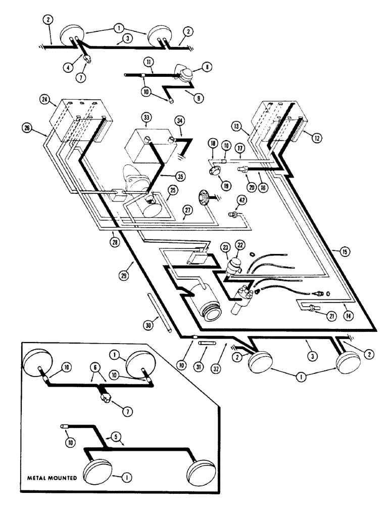 Схема запчастей Case W5A - (080) - ELECTRICAL EQUIPMENT AND WIRING, (188) SPARK IGNITION ENGINE W/ GENERATOR SYSTEM (04) - ELECTRICAL SYSTEMS