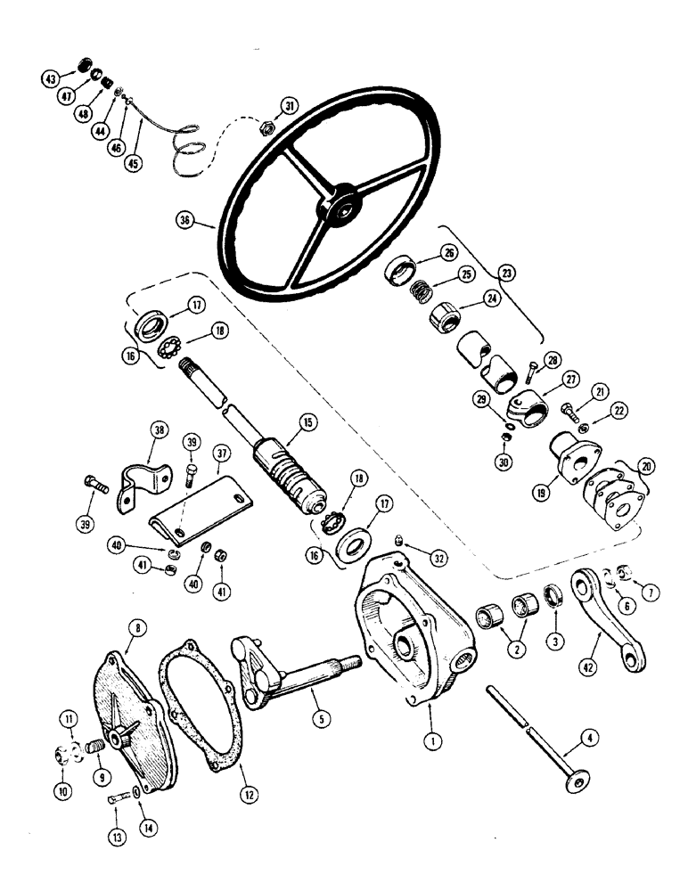 Схема запчастей Case 500 - (096) - STEERING GEAR (05) - UPPERSTRUCTURE CHASSIS