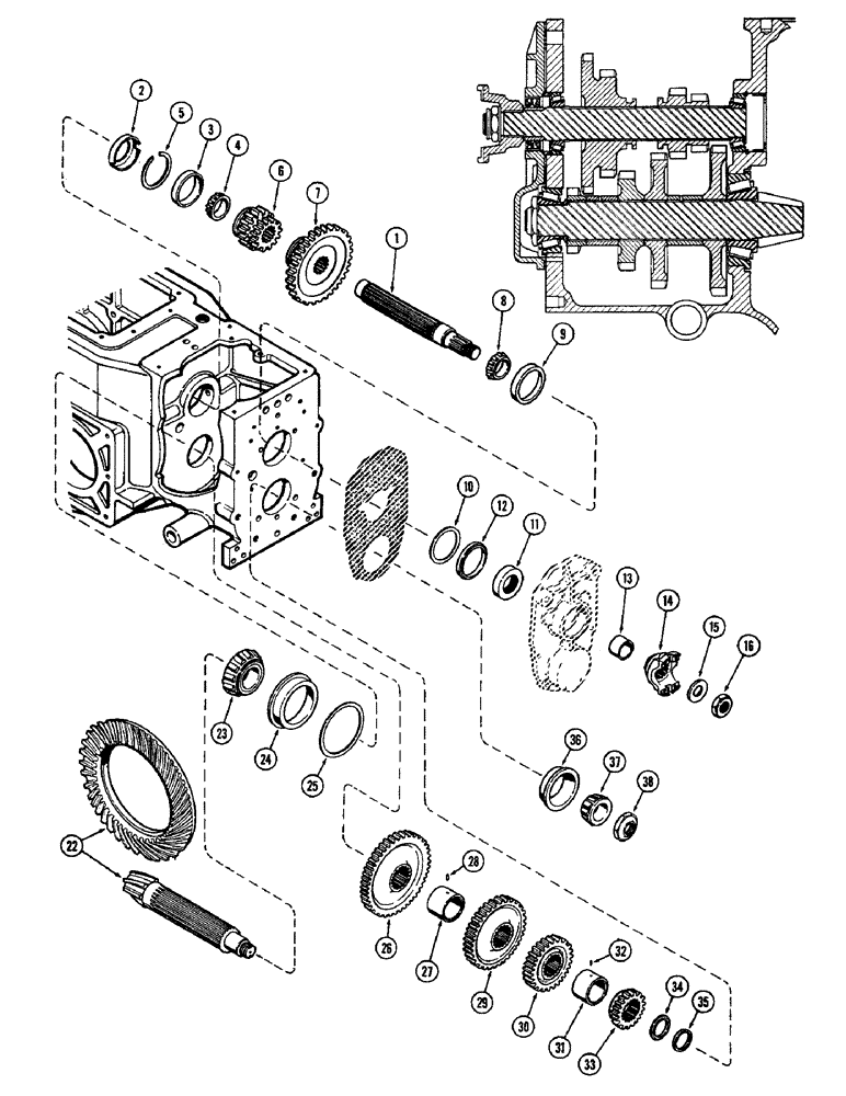 Схема запчастей Case W5 - (084) - MANUAL TRANSMISSION, MAINSHAFT, COUNTERSHAFT (06) - POWER TRAIN