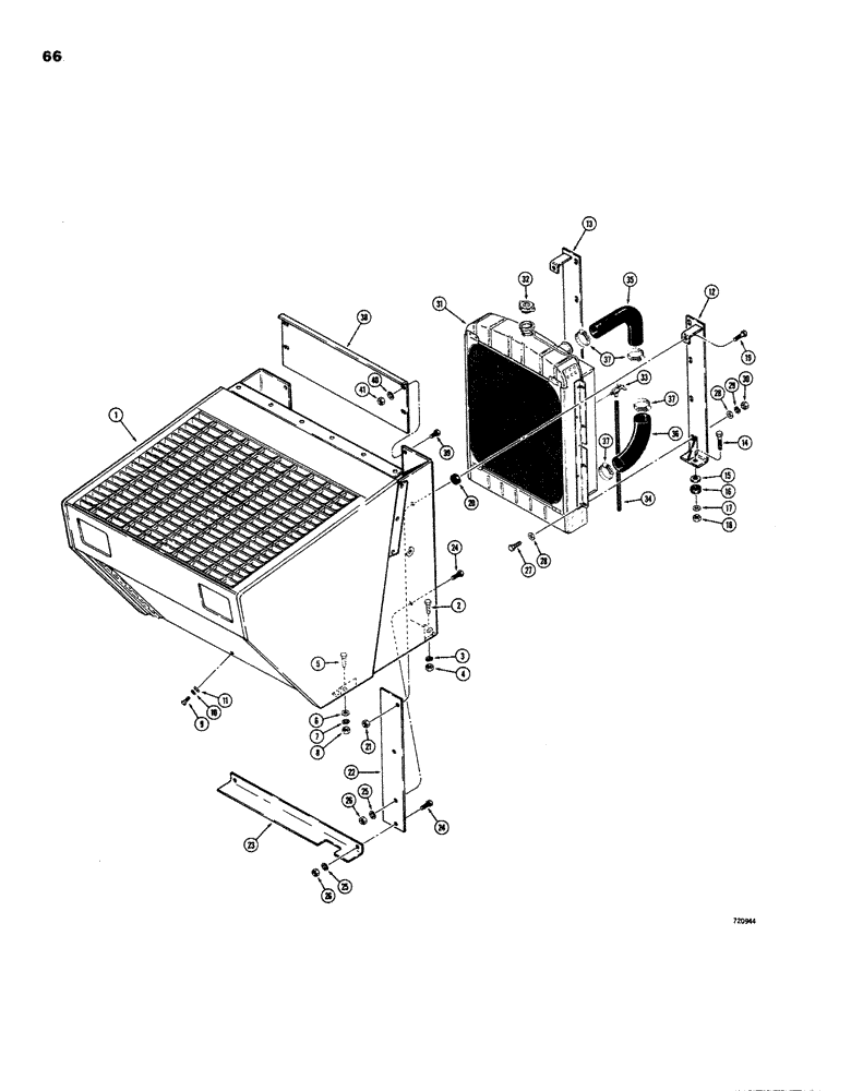 Схема запчастей Case W26B - (066) - RADIATOR AND RELATED PARTS (02) - ENGINE