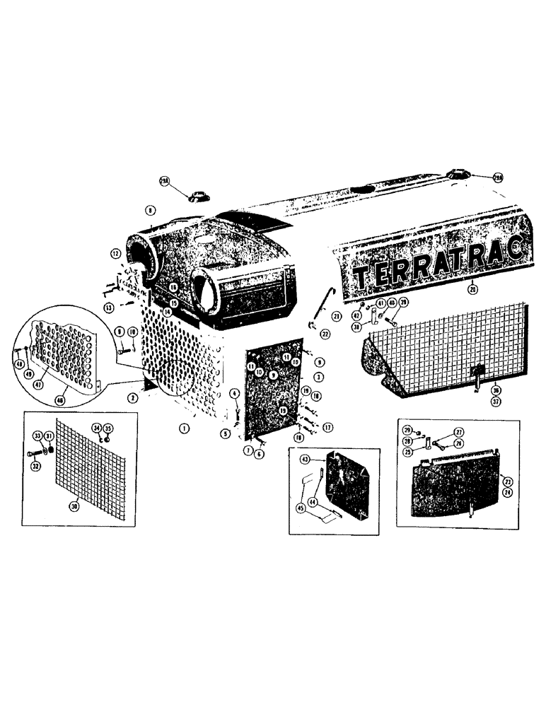 Схема запчастей Case 1000 - (178) - HOOD, SHROUD, AND BUMPER (05) - UPPERSTRUCTURE CHASSIS