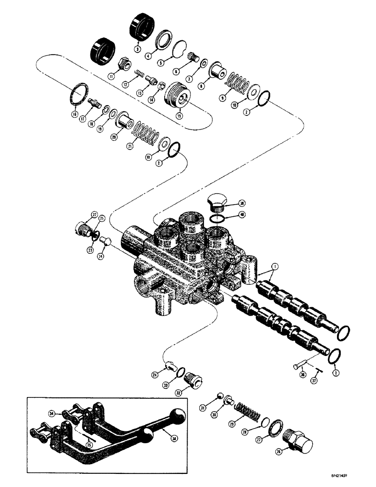 Схема запчастей Case 310F - (152) - D25450 HYDRAULIC CONTROL VALVE (07) - HYDRAULIC SYSTEM