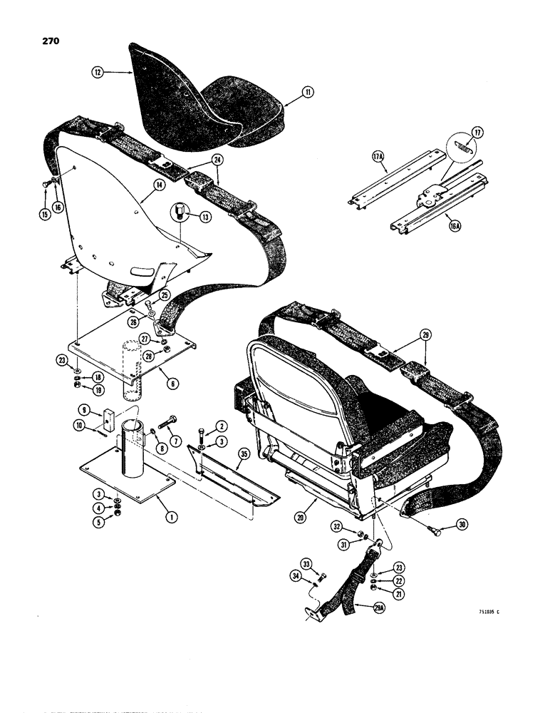 Схема запчастей Case W24B - (270) - SEAT AND MOUNTING PARTS (09) - CHASSIS