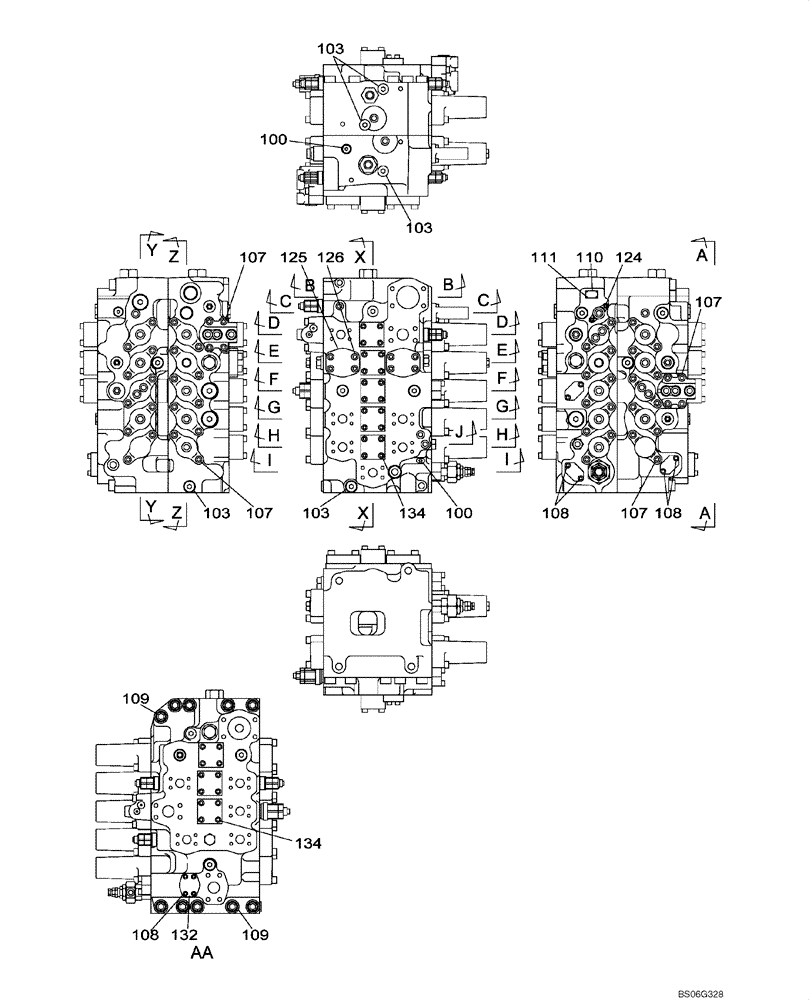 Схема запчастей Case CX460 - (08-77A) - KTJ2471 VALVE ASSY, CONTROL (DAC0746101 - DAC0746158) (08) - HYDRAULICS