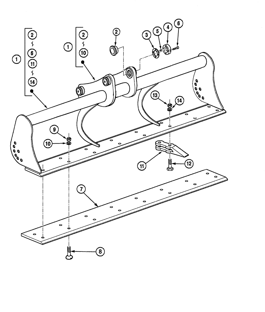 Схема запчастей Case CX300C - (09-314-02[01]) - DITCH CLEANING BUCKET (1380L - 2.40M) (09) - CHASSIS/ATTACHMENTS