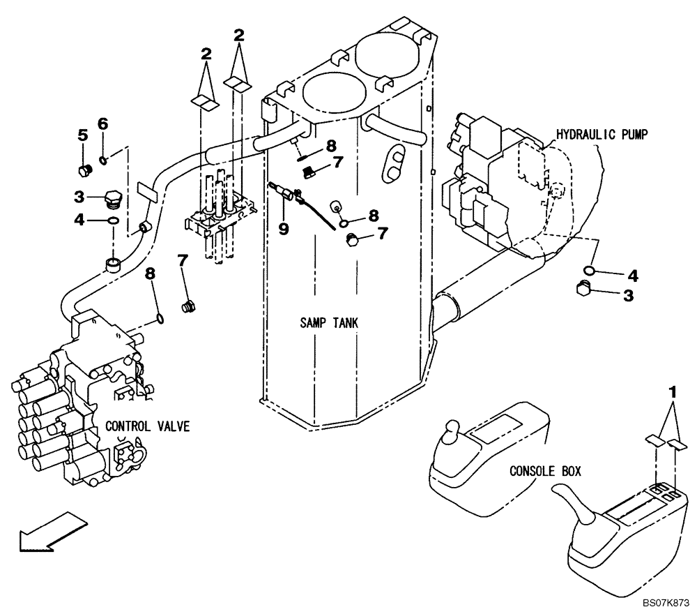 Схема запчастей Case CX225SR - (08-40) - PLUG (08) - HYDRAULICS