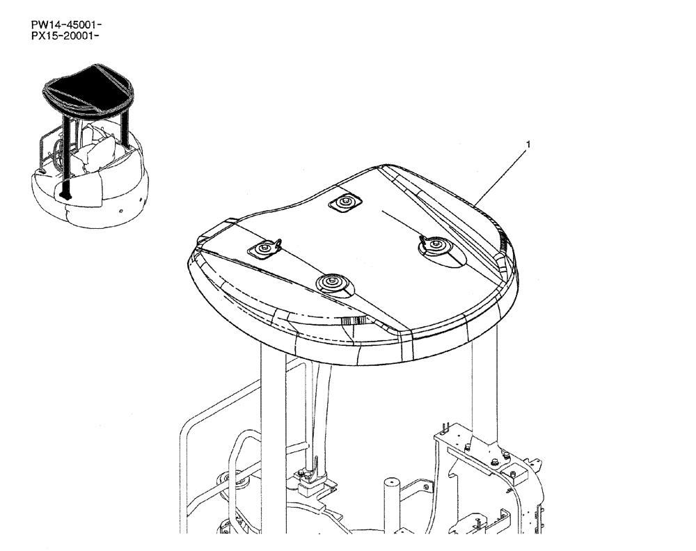 Схема запчастей Case CX36B - (01-055) - CANOPY INSTAL (05) - SUPERSTRUCTURE