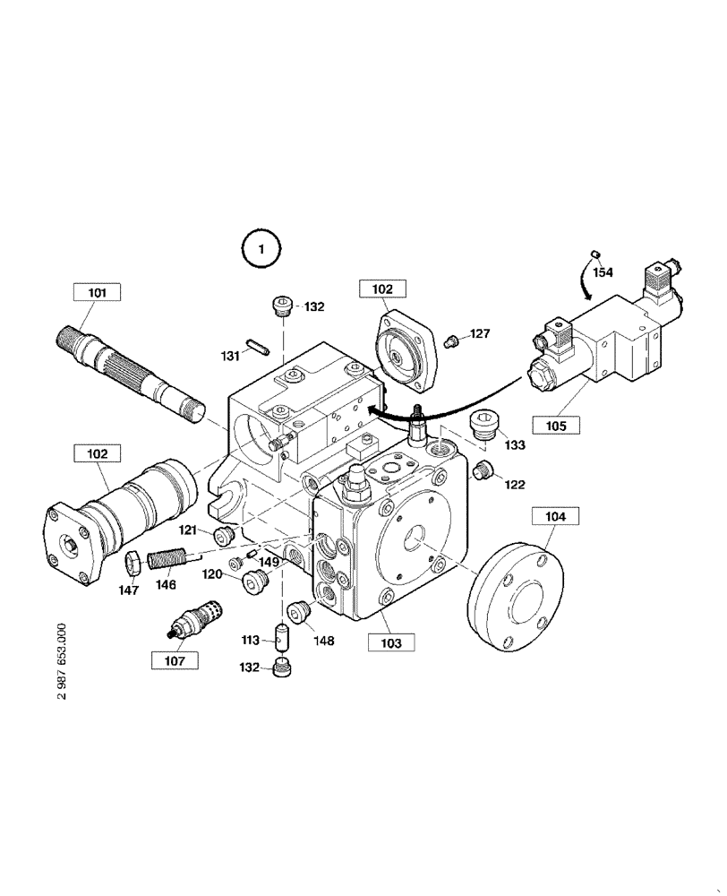 Схема запчастей Case 321E - (22.062[2987653000]) - AXIAL PISTON PUMP (35) - HYDRAULIC SYSTEMS