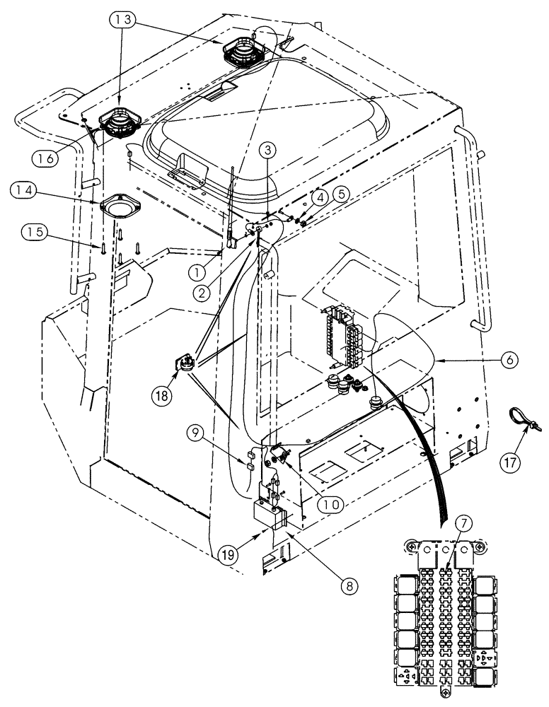 Схема запчастей Case 621D - (04-33) - RADIO - MOUNTING, RADIO READY SYSTEM, 12 V (04) - ELECTRICAL SYSTEMS