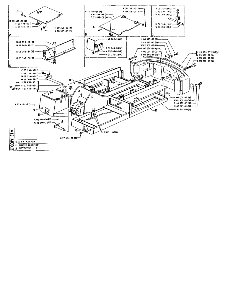 Схема запчастей Case 90BCL - (049) - UPPERSTRUCTURE (05) - UPPERSTRUCTURE CHASSIS