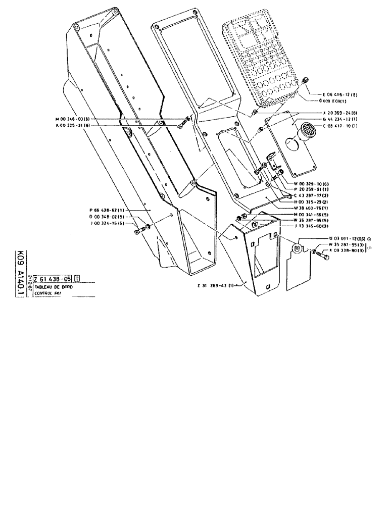 Схема запчастей Case 90BCL - (343) - CONTROL PANEL (06) - ELECTRICAL SYSTEMS