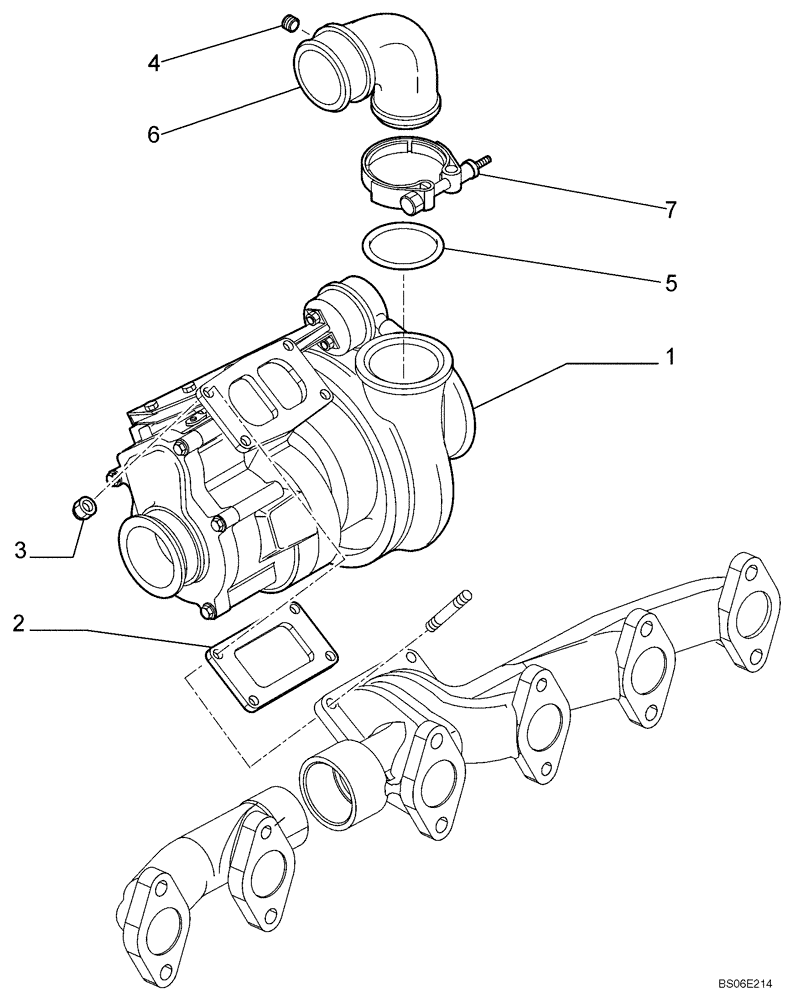 Схема запчастей Case 621E - (02-17) - TURBOCHARGER (02) - ENGINE