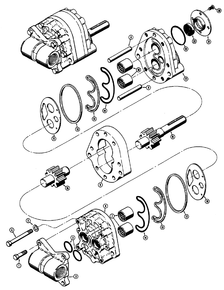 Схема запчастей Case 300 - (205A) - D54170 HYDRAULIC PUMP (07) - HYDRAULIC SYSTEM