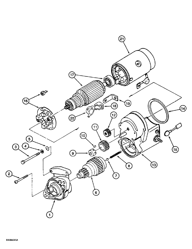 Схема запчастей Case 560 - (4-04) - STARTER ASSEMBLY - 126895A1, KUBOTA V2203 ENGINE, PRIOR TO P.I.N. JAF0295741 (04) - ELECTRICAL SYSTEMS