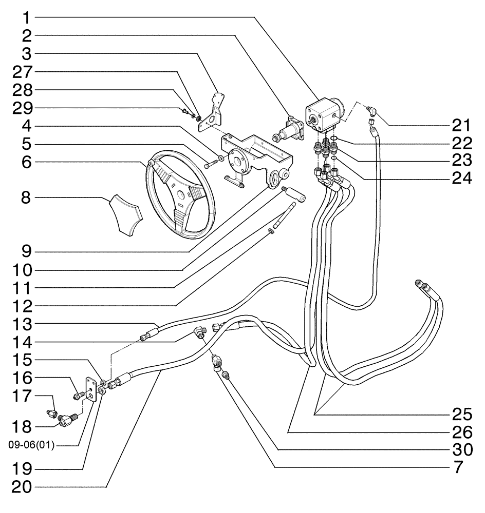 Схема запчастей Case 885B - (05-01[01]) - OPERATORS CONSOLE - STEERING HYDRAULIC SYSTEM (05) - STEERING