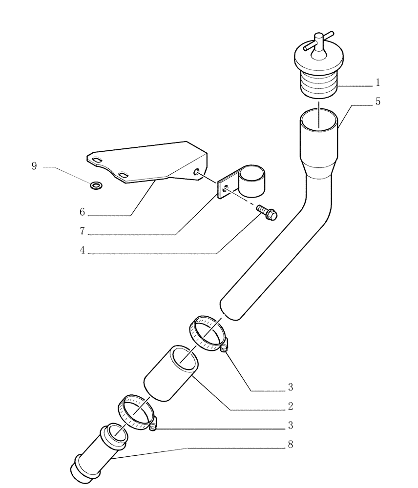 Схема запчастей Case 1850K - (0.305[01]) - PIPING - ENGINE OIL (01) - ENGINE