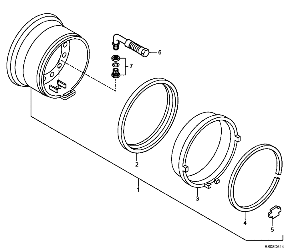 Схема запчастей Case 340B - (34A00000637[001]) - WHEELS (87314219) (11) - AXLES/WHEELS