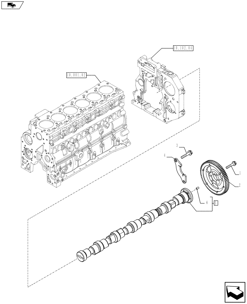 Схема запчастей Case F4HFE613R A003 - (10.106.01) - CAMSHAFT - TIMING CONTROL (504345141) ENGINE COMPONENTS